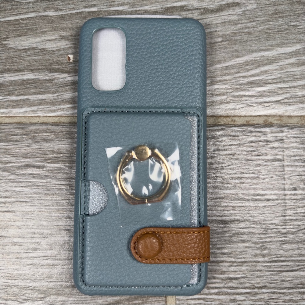Asuwish Samsung S20 Phone Case Glass Protector Blue Ring Kickstand Card Pocket